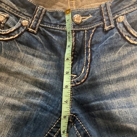 Miss Me Women’s Bootcut Denim Blue Jeans Studded Silver Stitching EUC Sz 30 - Picture 13 of 16